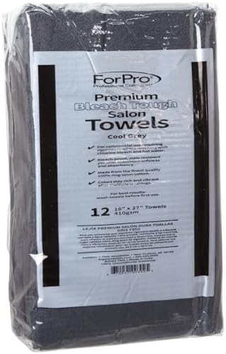 ForPro Premium Bleach Tough Salon Towels, 12ct, Cool Grey, 27" L x 16" W - Image 4