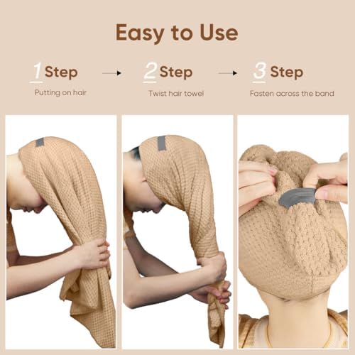 HOMEXCEL 5PK Microfiber Hair Towels, 40x20 in, Fast Drying for Long Hairs - Image 6