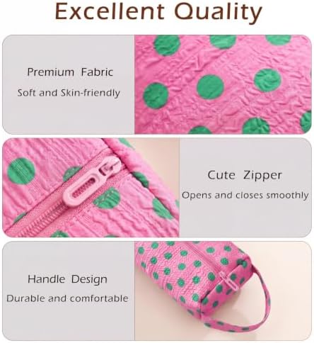 RSRSLEII Polka Dot Hair Tools Travel Bag,Hair Styling Accessories Storage Case for Shark FlexStyle,Dyson Airwrap Hair Dryer,Curling Iron,Straightener,Revlon Hair Tools,Portable&Foldable(22Pink&Green) - Image 3