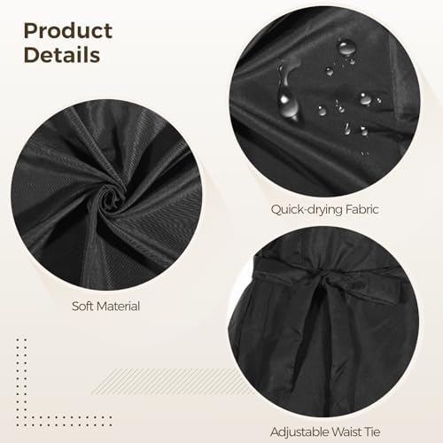 Homaisson 4 Pcs Black Haircutting Cape, Hair Capes for Salon Women, Polyester Salon Capes for Clients for Adults with Adjustable Waist - Image 3