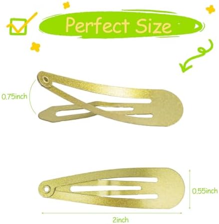 120 Pack Gold 2 Inch Barrettes Women Metal Snap Hair Clips Accessories - Image 2