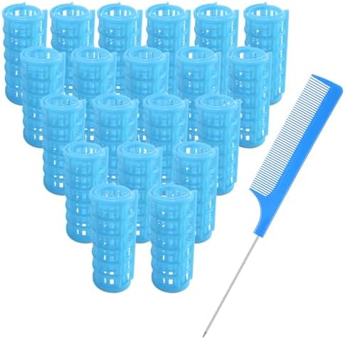 20PCS Plastic Snap-On Self-Grip Heatless Curlers Set 2.5cm/1in for DIY Hairstyling and Salon Use by MOODKEYbrand