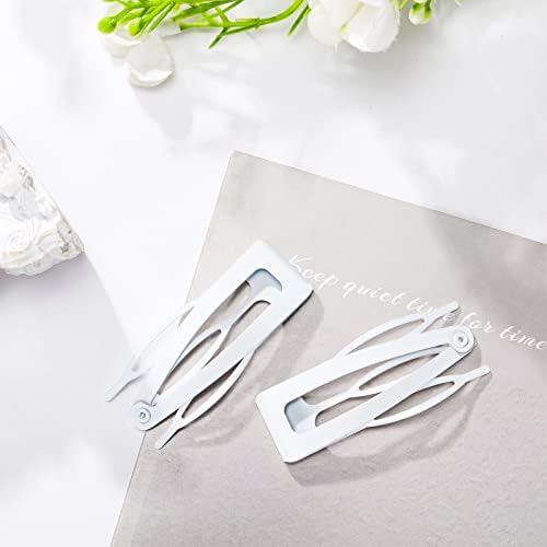 Chinco White 24 Pcs Double Grip Hair Metal Snap Clips,2 Inch - Image 6