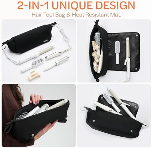 Aerotrunk Hair Tools Organizer & Travel Bag with Heat Resistant Mat, Black - Image 3