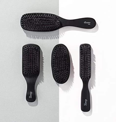 Diane 7-Row Boar Bristle Wave Brush – Soft 100% Boar Bristles for Fine to Medium Hair, 360 Waves, Smoothing & Polishing, Gentle on Scalp, Real Wood Handle, Beard & Mustache Styling (Pack of 2) - Image 4