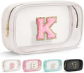 YOOLIFE Initial Birthday Gifts for Girls Kids Travel Toiletry Bag Birthday Gifts for Girls Kids Clear Makeup Bag Preppy Cosmetic Bag Birthday Gifts for 3 4 5 6 7 8 9 10 11 12 13 Year Old Girls White K by YOOLIFE