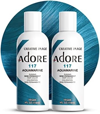 Adore Semi Permanent Hair Color, 117 Aquamarine, 4 Fl Oz (2 Pack) by Adore