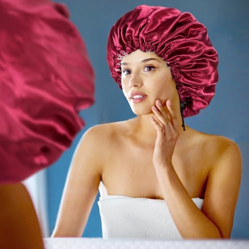 Edoneery Satin Bonnet for Sleeping Women, Double Layer Adjustable Sleep Cap - Image 5