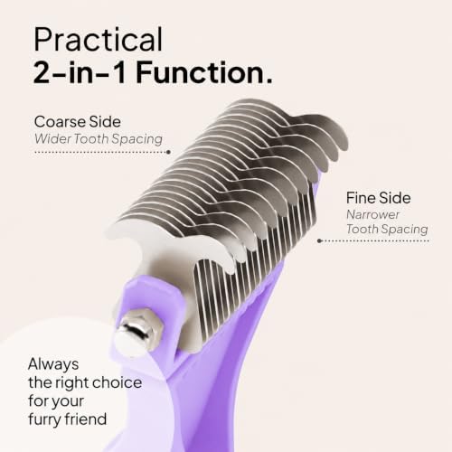 Pretty Paw Cat Brush for Indoor Cats & Long Hair with Gentle Massage, Blue - Image 3