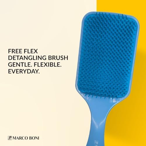 Marco Boni Free Flex Detangling Hair Brush, Flexible Hairbrush for Wet & Dry Hair, Pain-Free Detangler, Ergonomic Handle, All Hair Types, Paradise Blue - Image 2
