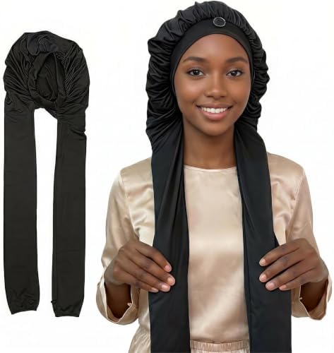 Satin Bonnet for Women, Extra Long Sleep Cap for Braids by Unknown