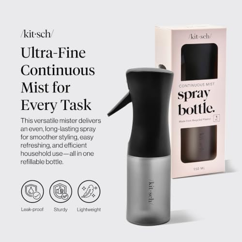 Kitsch Continuous Spray Bottle for Hair – Black, 150ml - Image 2