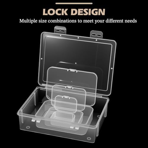 Jetec 6 Pieces Small Clear Plastic Storage Box, 4 Size - Image 3