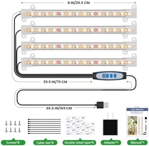 8in LED Grow Light Strip for Indoor Plants Growing, Full Spectrum - Image 7