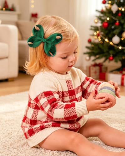 YHXX YLEN 10pcs Christmas Hair Bows for Girls, 4.5 Inch Toddler Bows Clips - Image 6