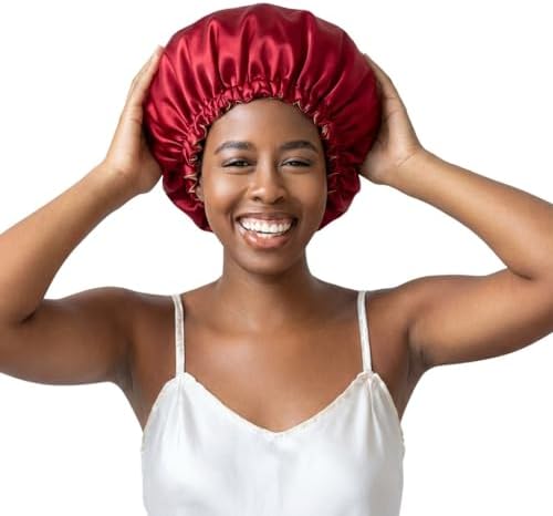 Bounce Curl Reversible Satin Hair Bonnet, Adjustable Band, Night Cap For Curly Hair Reduce Friction Helps Prevent Frizz - Image 7