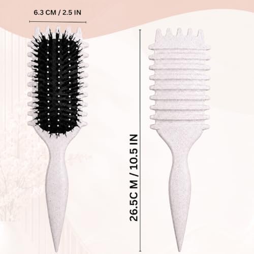 Curl Defining Brush, Curly Hair Brush for Styling, Shaping, Detangling & Defining Curls for Women and Men, Curl Brushes for Curly Hair Work on all Wet or Dry Hair Types (Beige) - Image 2