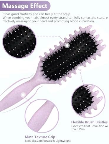 Purple Curl Defining Brush for Curly Hair – Detangling & Styling Brush for Women & Men, Defines 2A to 4C Curls, Reduces Frizz, Perfect for Wet & Dry Hair (Purple) - Image 5