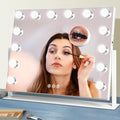 Large Vanity Mirror with Lights, Hollywood Lighted Makeup Mirror, 3 Color Temperatures,Stepless Dimming and 10X Magnifying Mirror, 360°Rotation by Unknown
