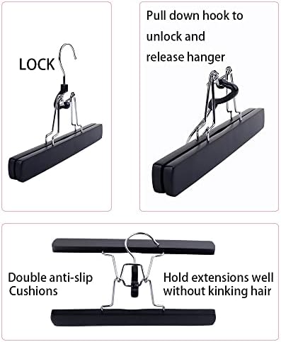 Hair Extensions Hanger with Storage Bag Hairpieces Storage Holder Wigs Carrier Case for Store Style Hair Black Color - Image 5