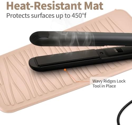 Silicone Heat Resistant Travel Mat Pouch for Hair Straightener, Crimping Iron, Curling Wand, Flat Iron, and Styling Tools - Image 6