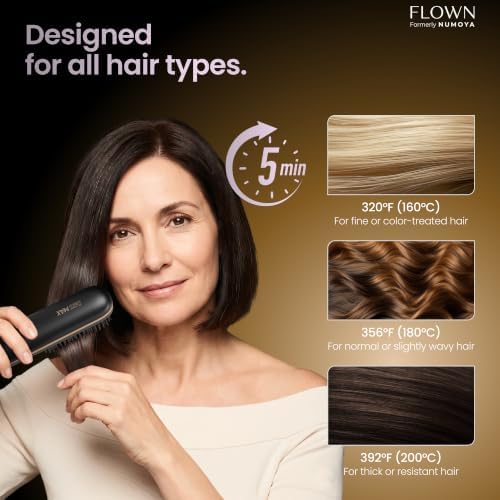 Flown® Original Go Brush MAX - No Damage Heat Brush USB-C Charger (Black) - Image 4