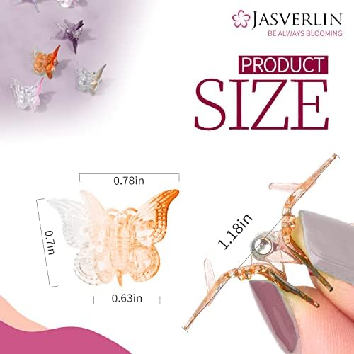 JASVERLIN Gradient Mini Butterfly Hair Claw Clips, Y2K Accessories 50 Pcs - Image 3