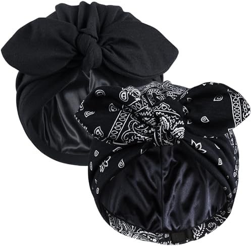 Ababalaya Satin Lined Beanies for Women Chemo Headwear Sleep Cap by Ababalaya