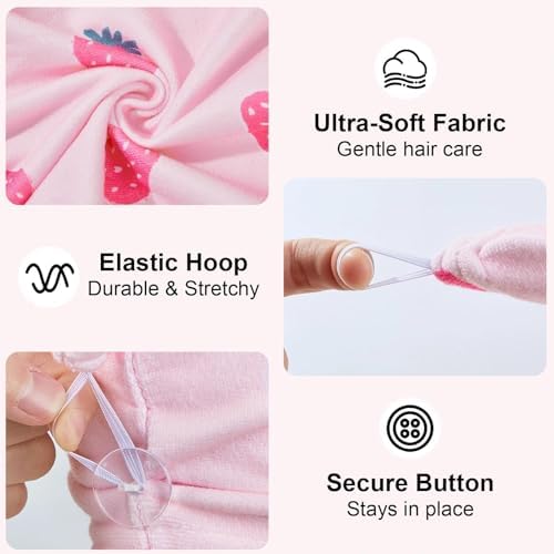 Microfiber Hair Towel Wrap for Kids Girls, Quick Dry Towel, 2 Pack - Image 3