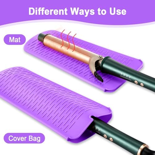 Shappy 2 Pcs Heat Resistant Curling Iron Flat Iron Travel Case,Starry - Image 5