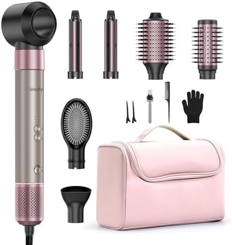 Vincofy 7 in 1 Hot Air Styler,1500W Hair Dryer Brush with Auto-Wrap Curlers by AENEY