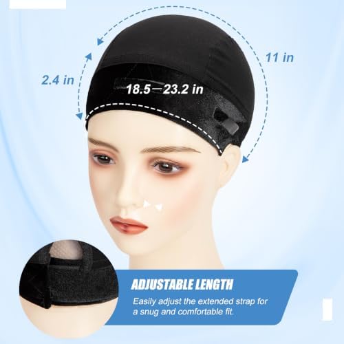 Riemann Silicone Wig Grip Cap,2in1 Wig Cap with Grip (Black2Pcs) - Image 3