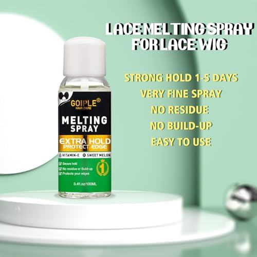 3.4 fl oz Lace Melting and Holding Spray Glue-Less Hair Adhesive for Wigs, Extra Hold Lace Melting Spray Adhesive Wig Spray for Closure Wigs Extensions, Wig Melting Spray Strong Natural Forming Hold - Image 3