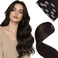 LaaVoo Real Human Hair Clip in Extensions Dark Brown by LaaVoo