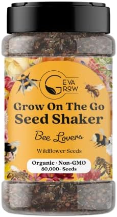 Mini Wildflower Seed Shaker - Save The Bees Seed Mix, by GevaGrow | 80,000+ Seeds | Pollinator & Bee Attracting Flower Seeds Bulk for Planting in Pots & Outdoor Gardens | 2 Ounce - Image 2