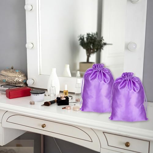 6Pcs Purple Wig Bags with Satin Drawstring - Image 6