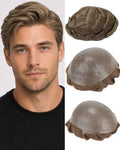 0.03mm Ultra-Thin Skin Hair Piece for Men, #18 Ash Blonde by TOPUNIQUE