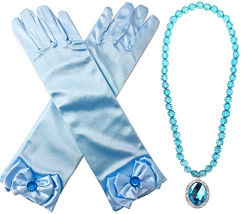 Princess Wig Braid with Tiara Necklace Gloves Princess Dress Up Costume Halloween Cosplay Accessories for Kids Girls - Image 2