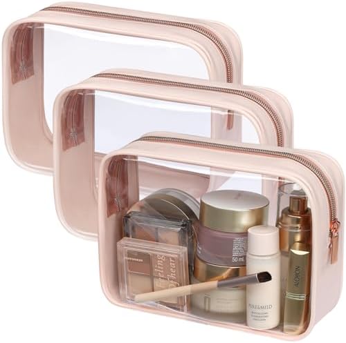 PACKISM TSA Approved Toiletry Bag - Clear Makeup Bag for Travel, Nude Pink by Packism