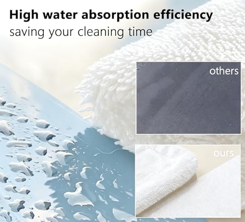 White Dual-Sided Microfiber Face Towels, 3pcs 16"x16" Ultra Absorbent Quick Dry Hair Towels, Exfoliating Face Cloths for Dead Skin, Makeup Remover & Sensitive Skin, Lint-Free Reusable Cleansing Cloths - Image 3