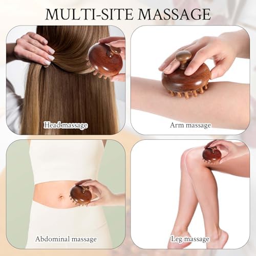 Wooden Scalp Massager & Hair Scrubber, Two-Piece Set - Image 4