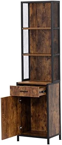 Salon Storage Cabinet for Hair Stylist,Rustic Brown by PENNYNANA