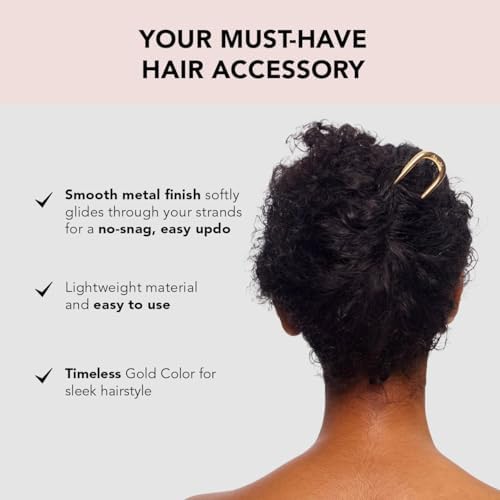 Kitsch French Hair Pins for Women | Secure Hold All Day - Gold, 2pcs - Image 3