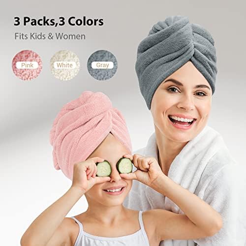 YFONG 3 Pack Microfiber Hair Towels Wrap for Women, Super Absorbent Drying - Image 5