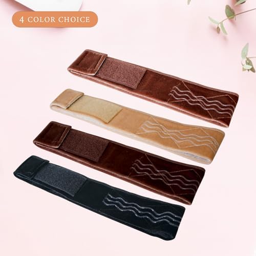 Wig Grip Band Flexible Velvet Scarf Adjustable Comfort Headband Wig Comfort Non-Slip Adjustable Fasten Wig Bands with Wavy Silicone (Black) - Image 7