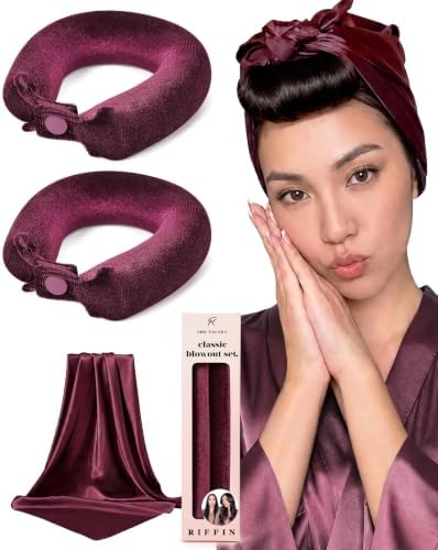 Classic Heatless Curls Overnight Rods - Upgraded Directional Grip Velvet Heatless Hair Curler to Sleep in No Heat Heatless Curling Flexi Rods Foam Hair Rollers for Blowout Look Long & Medium Hair by RIFFIN