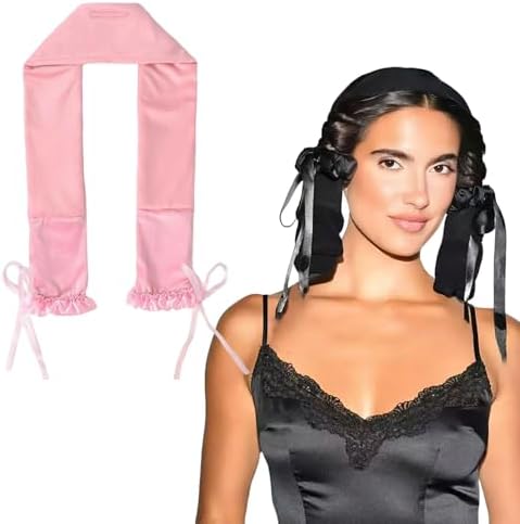 New Hair Curlers to Sleepy in - Soft Suede Heatless Hair Curler, Heatless Curlers for Sleeping without Heat (Pink) by Unknown