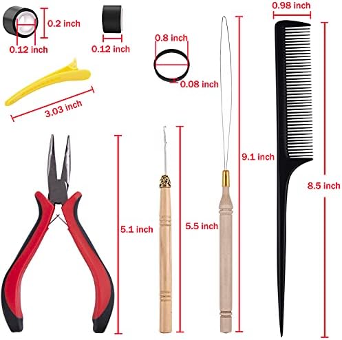 Duufin Hair Extension Tool Kit 500 Pcs Black Hair Extension Beads With Tool - Image 2