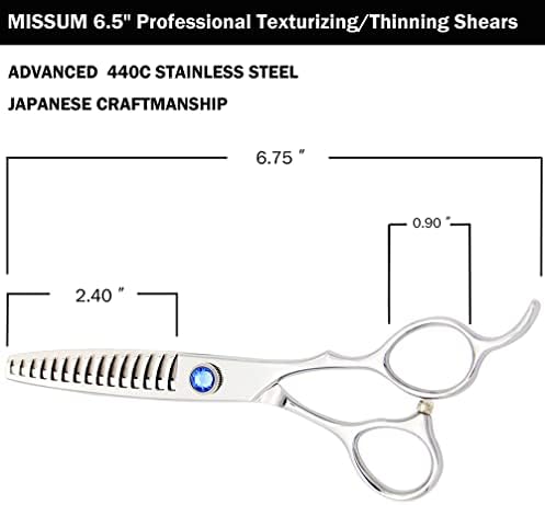 6.5" Professional Texturizing Scissors, Hair Thinning Shears for Precise Texturizing - Removes 50% Less Hair vs Standard, Japanese Stainless Steel Cutting Teeth Shears - Image 2