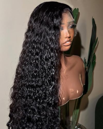 BEEOS 13x6 Full Frontal HD Lace Wig Pre-Plucked Curly Human Hair Wigs Bleached Knots 180% Density Ultra-fitted Cap 0.10mm Ultra-thin Invisible SKINLIKE Real HD Lace 28 Inch by BEEOS